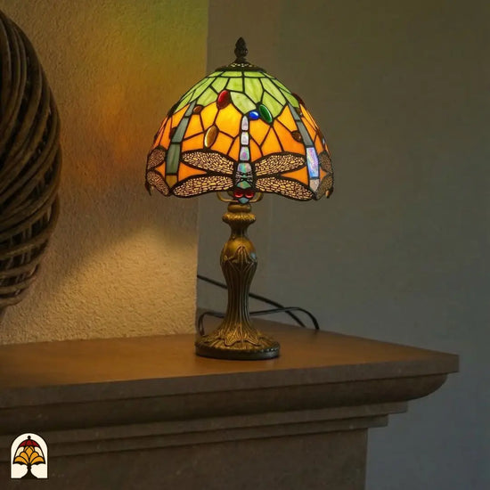Tiffany lamp - tafellamp - Libellula Azul ⌀20 cm De Sierkamer