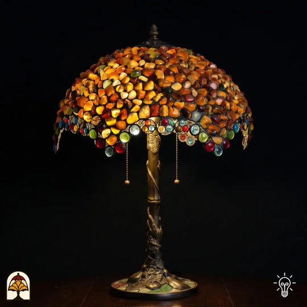 Tiffany lamp - tafellamp - Mosaic Garden Amber De Sierkamer