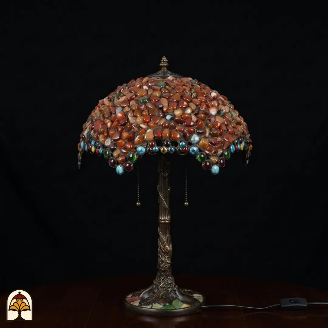 Tiffany lamp - tafellamp - Mosaic Garden Amber De Sierkamer