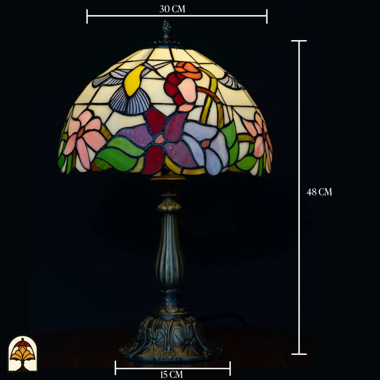Tiffany lamp - Tafellamp Colibrì - ⌀30 cm