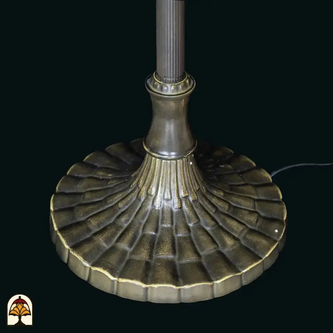 Maatafbeelding Tiffany lamp vloerlamp Libellula Azul – kap ⌀40 cm, hoogte 175 cm, voet ⌀30 cm
