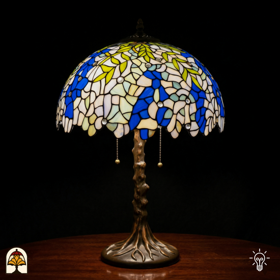 Tiffany lamp - tafellamp - Wisteria Celeste ⌀40 cm De Sierkamer