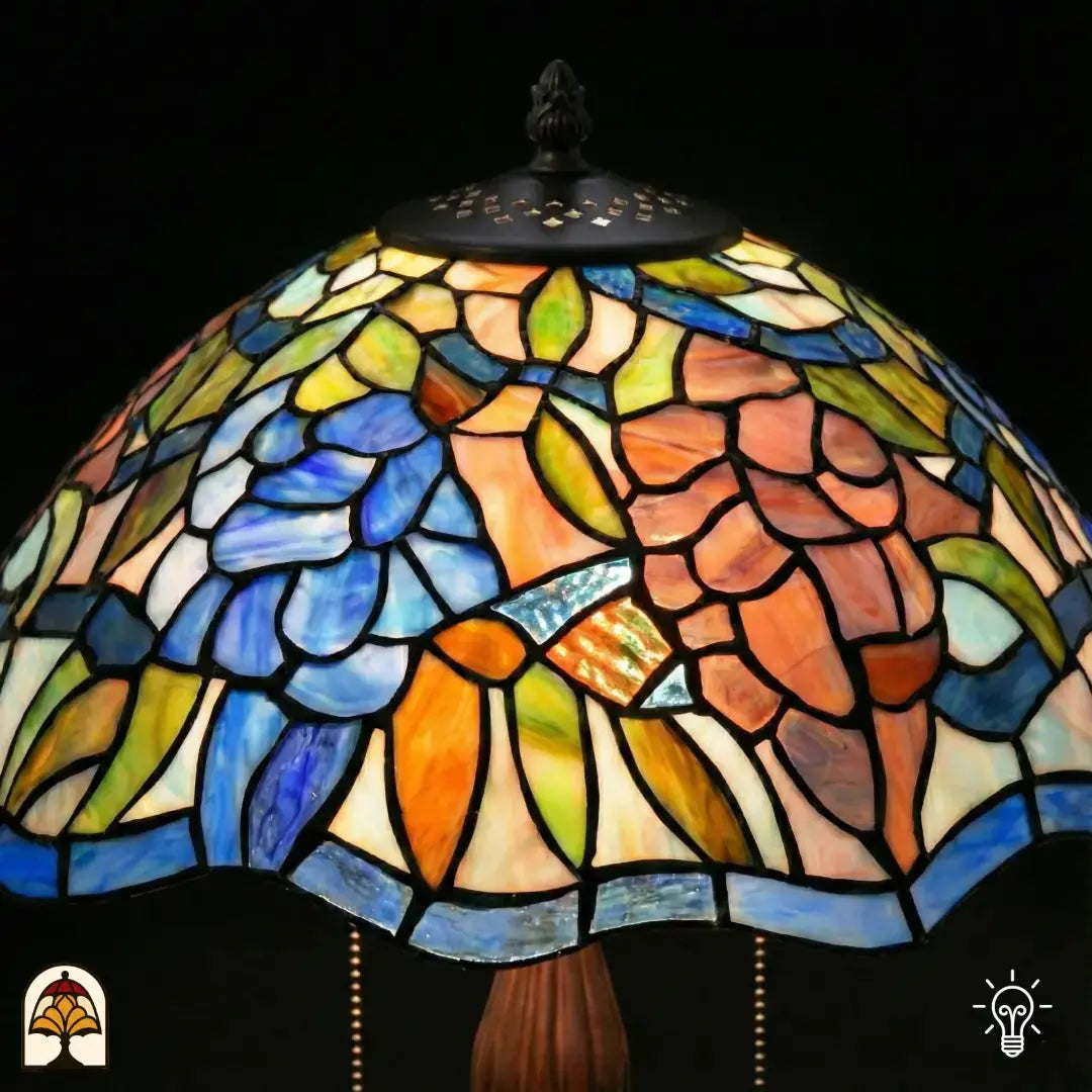 Tiffany Tafellamp Florentia Blu – ⌀41 cm - De Sierkamer