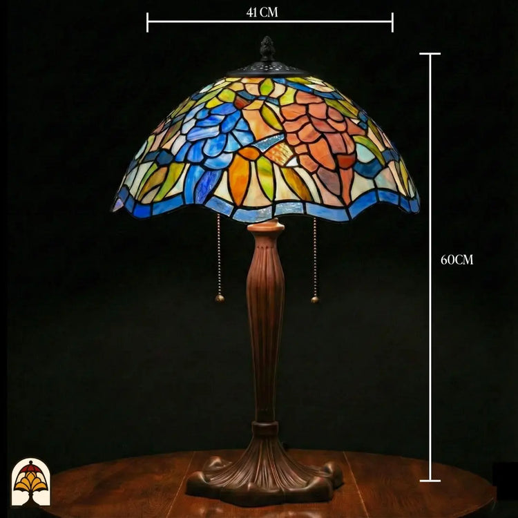 Tiffany Tafellamp Florentia Blu – ⌀41 cm De Sierkamer