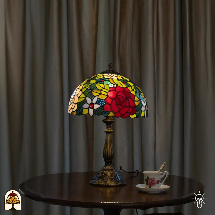 Tiffany lamp - Tafellamp Rosetta - ⌀30 cm
