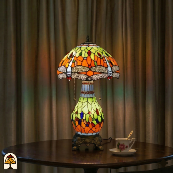 Tiffany lamp - tafellamp - Libellula Lumina ⌀30 cm De Sierkamer