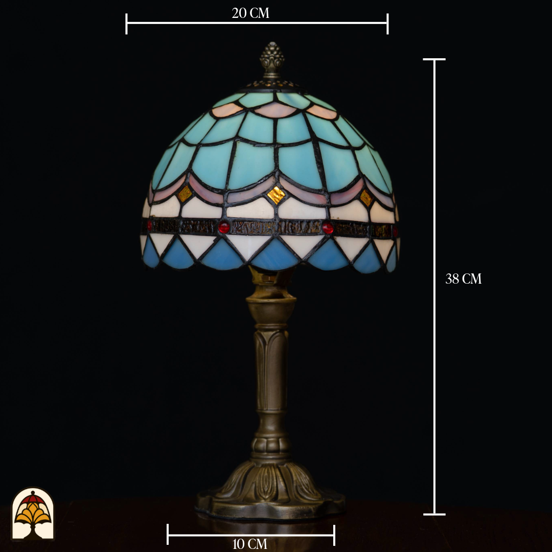 Tiffany lamp - Tafellamp Sapphire - ⌀20 cm-