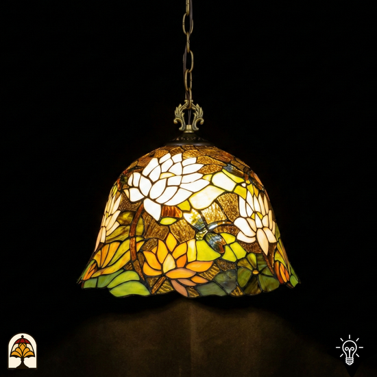 Tiffany lamp - hanglamp - Lotus Jardin - ⌀40 cm De Sierkamer
