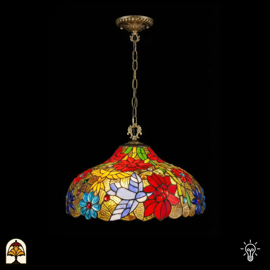 Tiffany lamp - Hanglamp - Volare Rosso - ⌀45 cm De Sierkamer