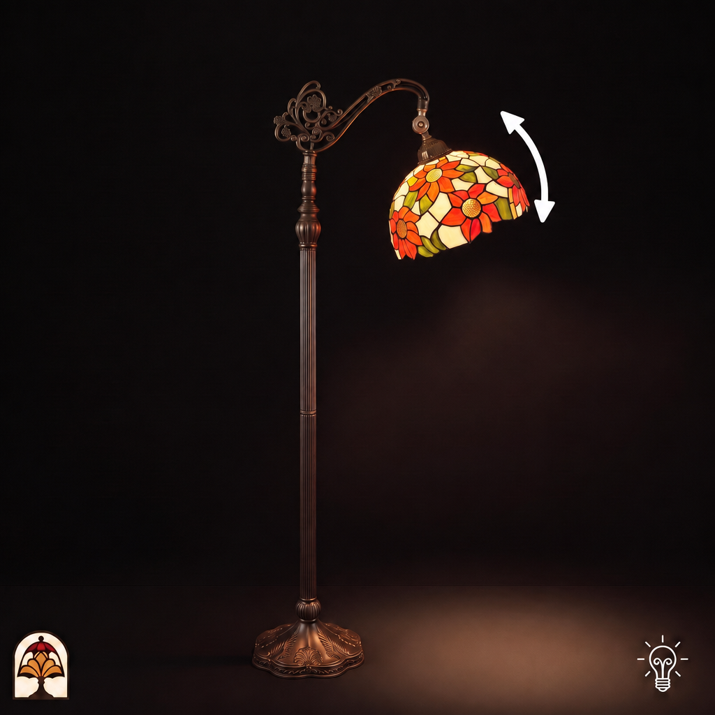 Tiffany vloerlamp Solea Leeslamp ⌀30 cm – productfoto 4