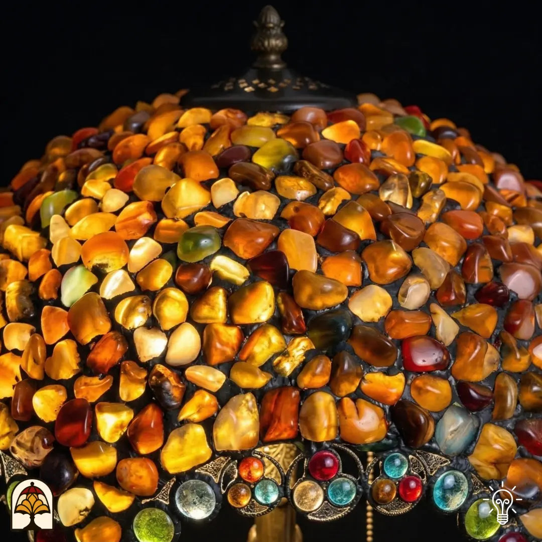 Tiffany lamp - tafellamp - Mosaic Garden Amber De Sierkamer