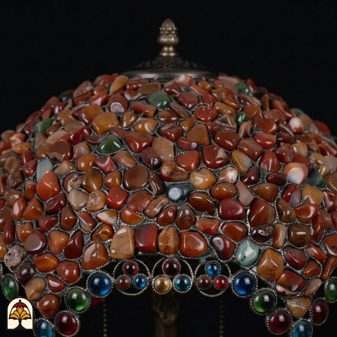 Tiffany lamp - tafellamp - Mosaic Garden Amber De Sierkamer