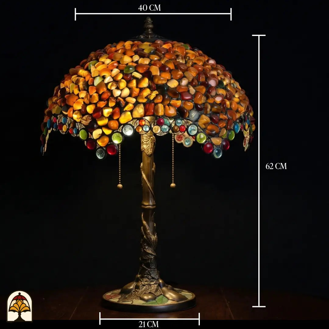 Tiffany lamp - tafellamp - Mosaic Garden Amber De Sierkamer