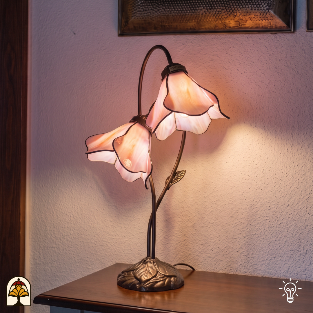 Tiffany tafellamp Lotus Sereno Doppio ⌀20 cm – productfoto 2
