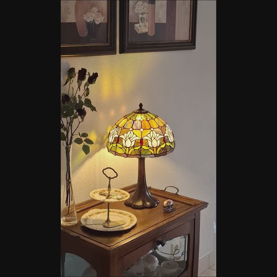 Tiffany lamp | Tafellamp Tulipa Lilac Sereno - ⌀30 cm