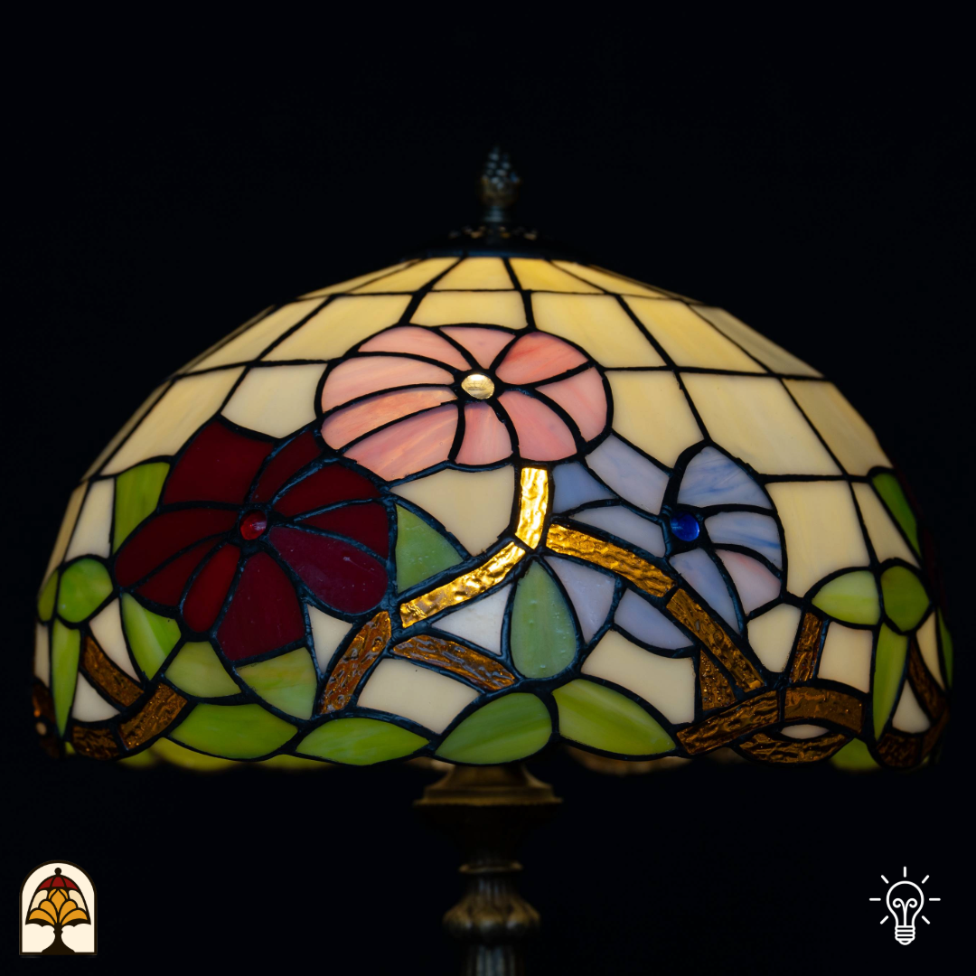 Tiffany lamp - Tafellamp Aurora Bloom - ⌀30 cm-