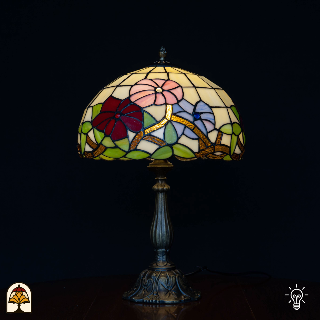 Tiffany lamp - Tafellamp Aurora Bloom - ⌀30 cm-