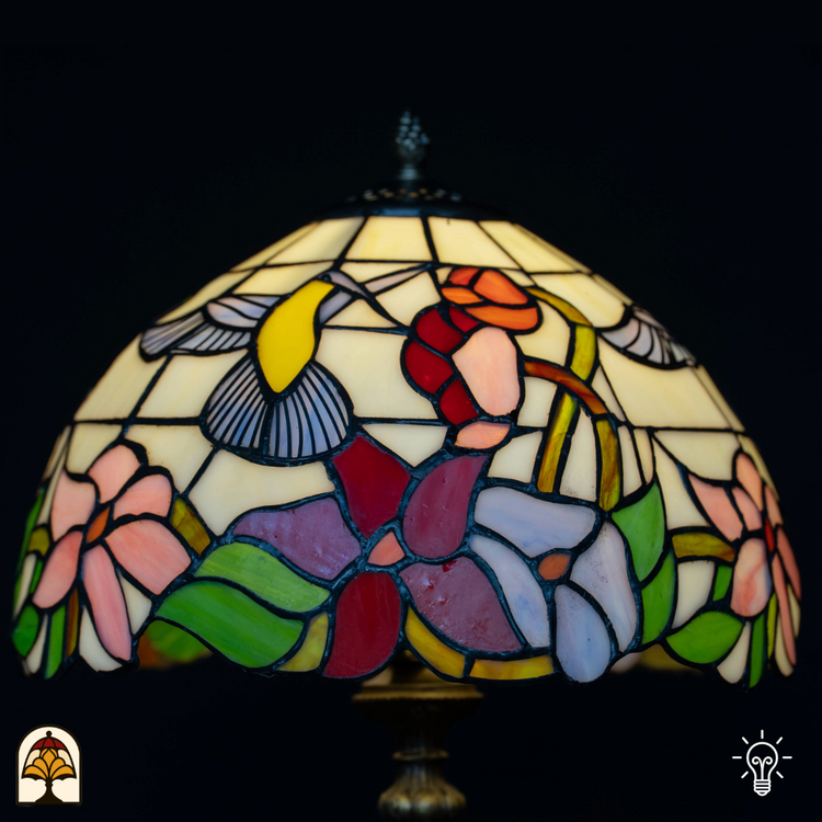 Tiffany lamp - Tafellamp Colibrì - ⌀30 cm-