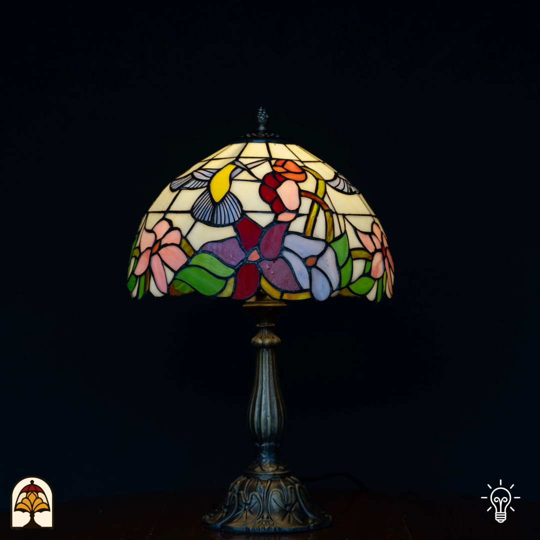 Tiffany lamp - Tafellamp Colibrì - ⌀30 cm-