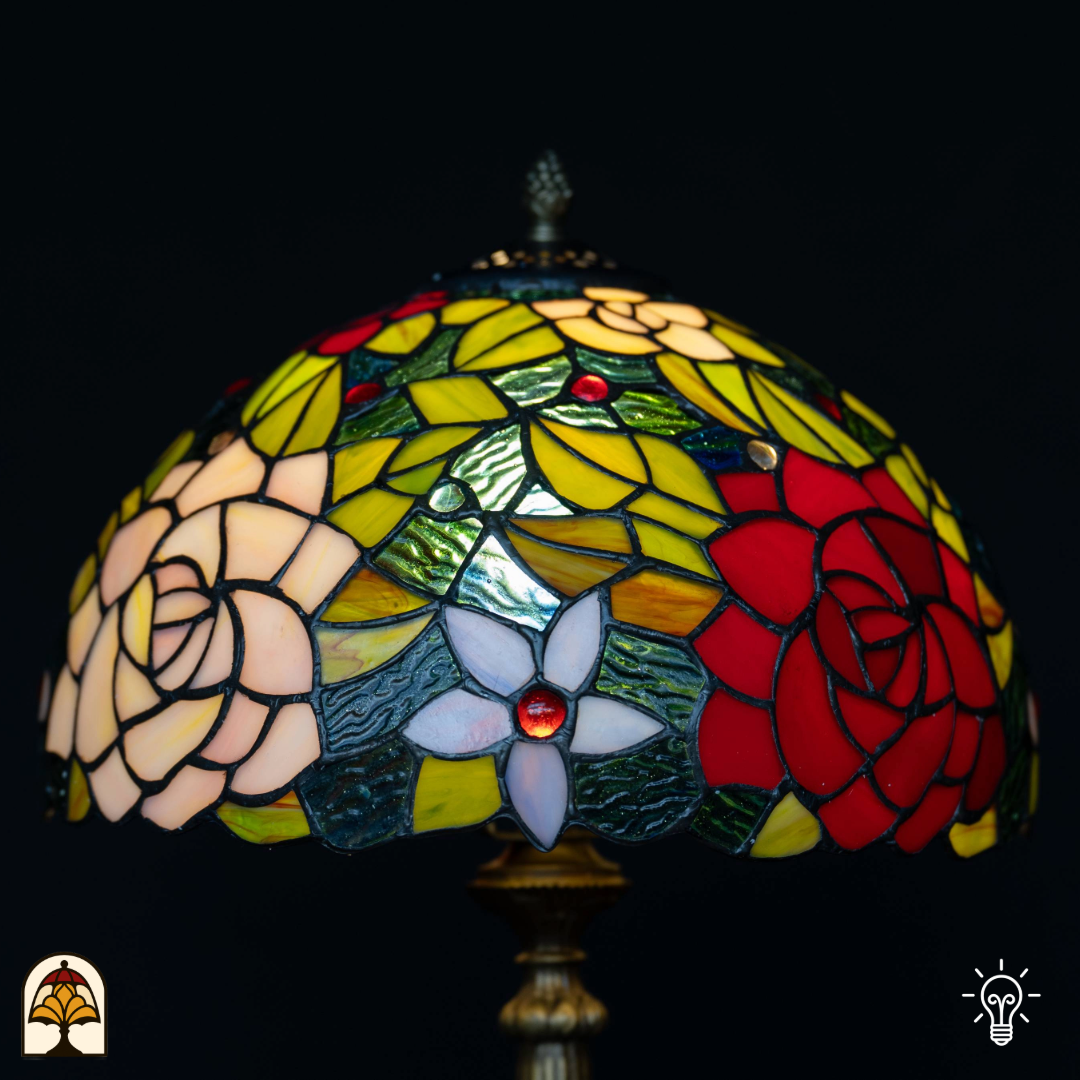 Tiffany lamp - Tafellamp Rosetta - ⌀30 cm-