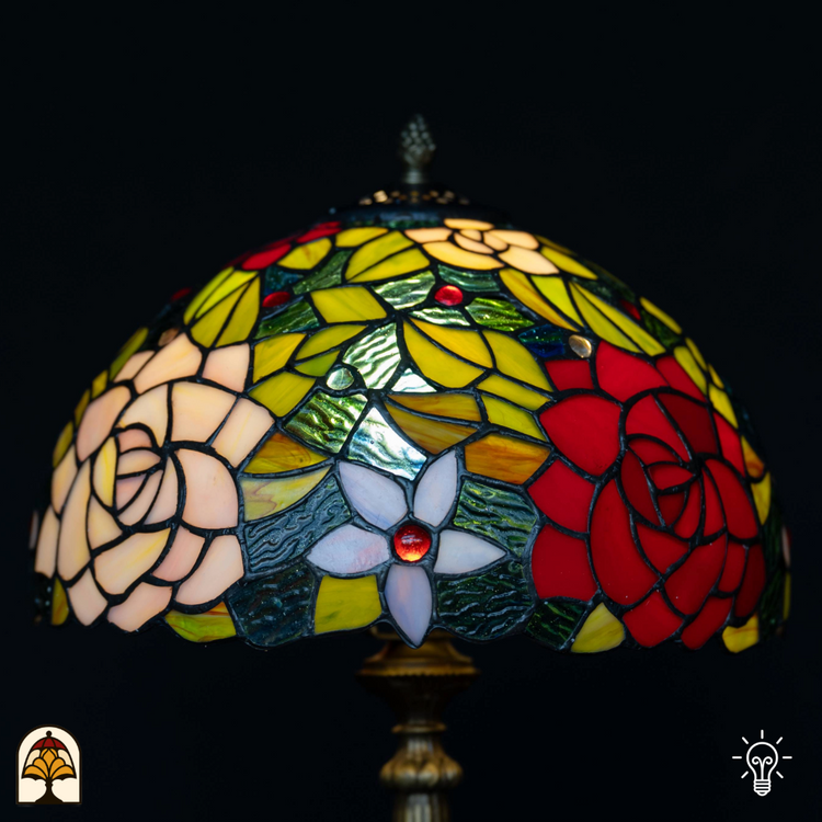 Tiffany lamp - Tafellamp Rosetta - ⌀30 cm-