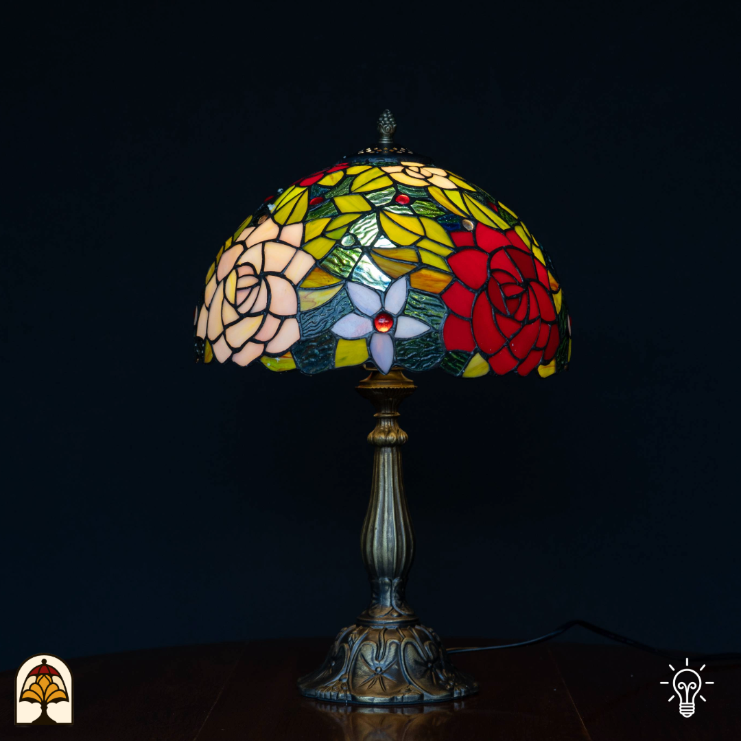 Tiffany lamp - Tafellamp Rosetta - ⌀30 cm-