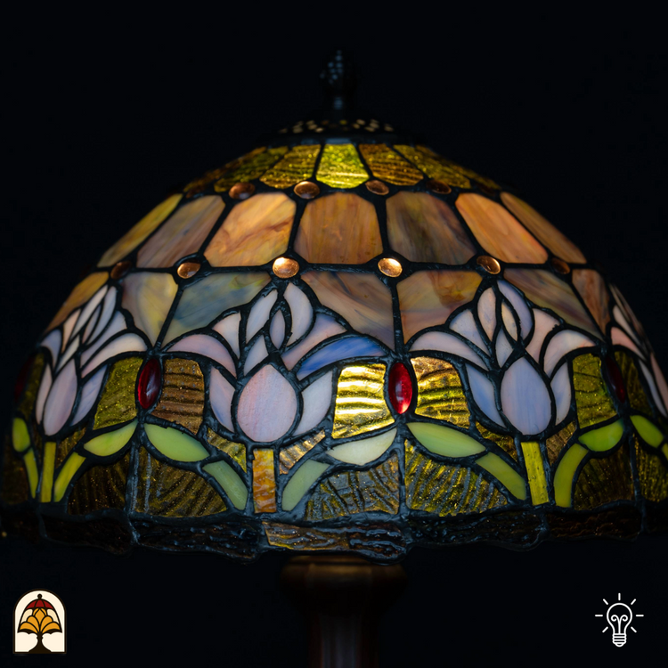 Tiffany lamp - Tafellamp Tulipa Lilac Sereno - ⌀30 cm-