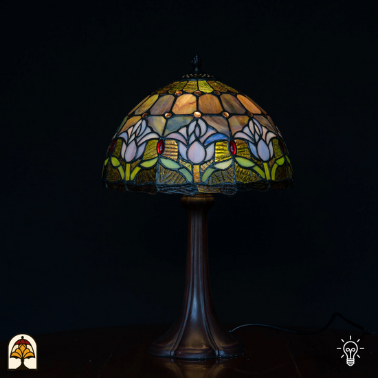 Tiffany lamp - Tafellamp Tulipa Lilac Sereno - ⌀30 cm-