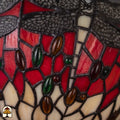 Tiffany wandlamp Libellula Rossa onverlicht – daglichtkleuren rood en crème