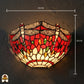 Tiffany wandlamp Libellula Rossa met muurbevestiging