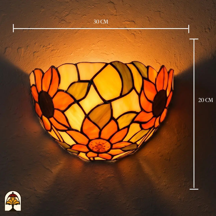 Tiffany wandlamp Solea Girasole met muurbevestiging