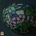 Tiffany wandlamp Rosa di Primavera onverlicht – daglichtkleuren groen en roze